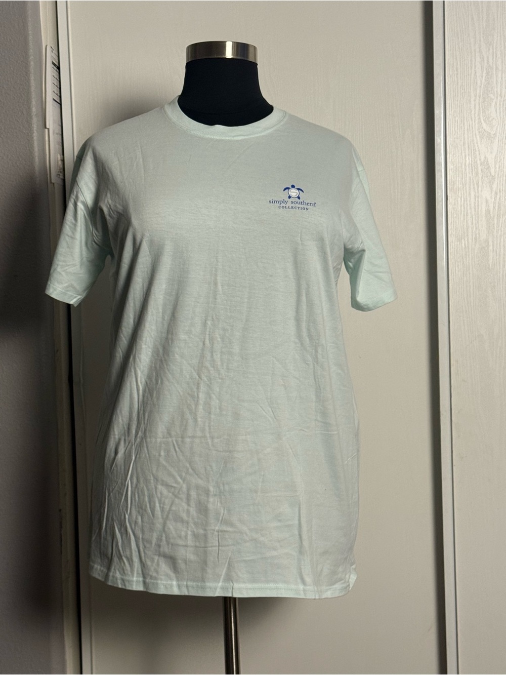 Simply Southern Unisex Mint Green Short Sleeve Tee with Logo 100%Cotton SZ XL
